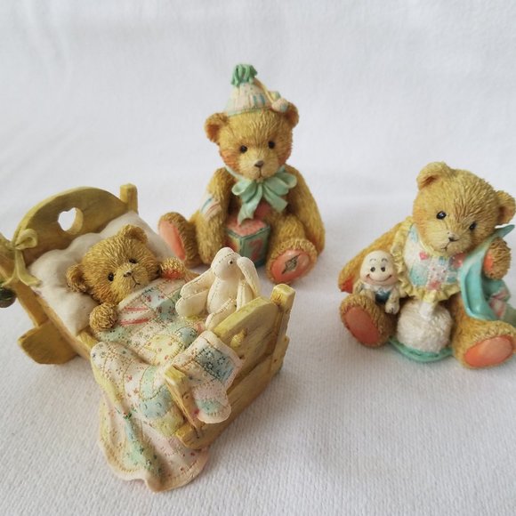 Vintage 1992 P.Hillman Cherished Teddies Birthday Bears Lot of 3, Baby thru 2 - Picture 4 of 15
